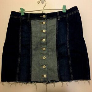 INC Button Front Denim Skirt Size 16 NWOT